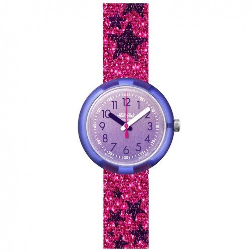 Flik Flak Power Time GLITTER STARS watch FPN054 purple dial