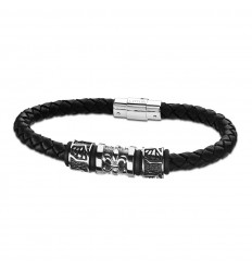 Lotus Style Urbanman bracelet LS2008-2/1 stainless steel black leather