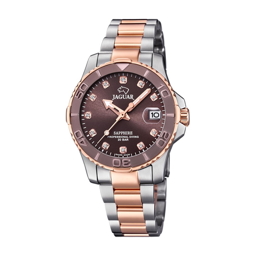 mm Steel 34 dial watch Woman Executive Brown Jaguar J871/2 diameter