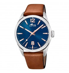 Lotus Chrono Men's watch 18693/2 Blue dial 42mm brown leather strap