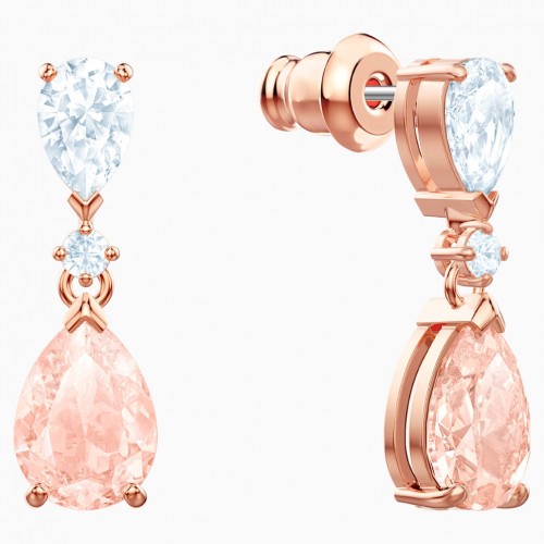 Swarovski Vintage earrings Pink crystal Rose gold plating 5466888
