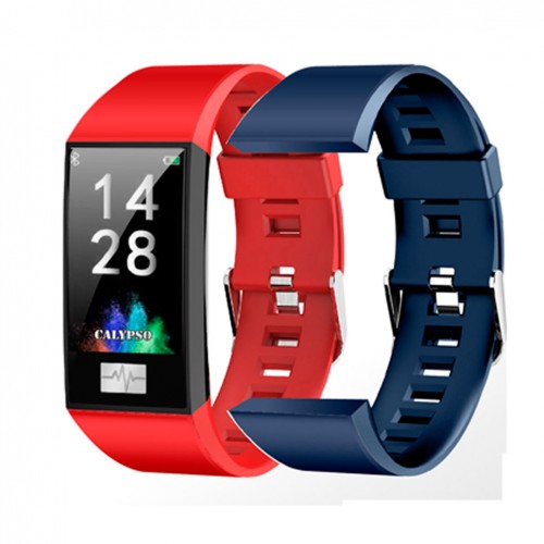 Calypso SmarTime watch red and blue silicone strap K8500/4