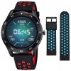 Lotus Smartime black silicone straps red and blue details 50013/4