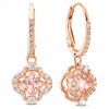 Sparkling Dance clover Swarovski earrings 5516477 Pink Rose gold plated
