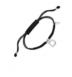 Pulsera Lotus Silver inicial letra D en plata con circonitas LP1958-2/D