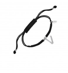 Pulsera Lotus Silver inicial letra V en plata con circonitas LP1958-2/V