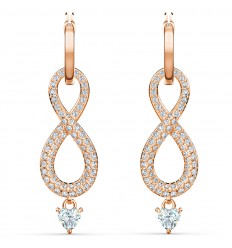 Pendientes Swarovski Infinity cristales blancos baño oro rosa 5512625