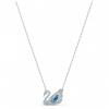 Swarovski Dancing Swan Necklace Blue crystal Rhodium plated 5533397