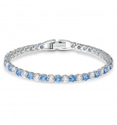 Swarovski Tennis Deluxe bracelet light blue rhodium plating 5536469