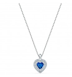 Colgante One Swarovski corazón Azul baño de rodio 5511541