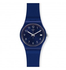 Swatch Original Gent SILVER IN BLUE GN416 Dark blue Silicone strap