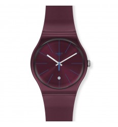 Swatch New Gent watch BURGUNDAZING red color silicone strap SUOR402