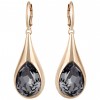Swarovski Drop earrings 5142067 Black crystal rose gold plated