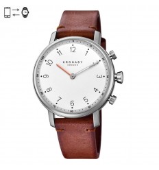 Kronaby Nord connected watch 38mm Steel White dial Brown leather S0711/1
