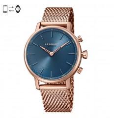 Reloj conectado Kronaby Carat 38mm Oro rosa Azul brazalete malla S0668/1