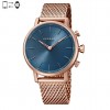 Kronaby Carat watch 38mm Rose gold Blue dial Mesh bracelet S0668/1