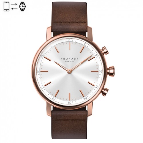 Rellotge Kronaby Carat 38mm Or rosa Esfera plata corretja pell S1401/1