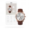 Reloj conectado Kronaby Sekel 43 Rosa Plata correa piel marrón S2746/1