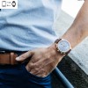 Reloj conectado Kronaby Sekel 43 Rosa Plata correa piel marrón S2746/1