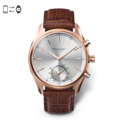 Reloj conectado Kronaby Sekel 43mm Rosa Plata correa piel marrón S2746/1