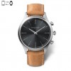 Kronaby Sekel connected watch 41 Steel Black dial Brown leather S3123/1