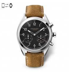 Reloj conectado Kronaby Apex 43mm Acero Negro correa piel beige S3112/1