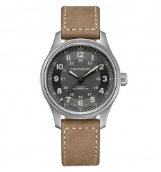 Rellotge Hamilton Khaki Field Titanium Auto H70545550 Pell marró