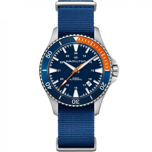 Reloj Hamilton Khaki Navy Scuba Auto H82365941 Téxtil NATO Esfera azul