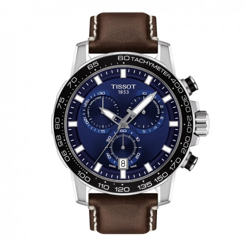 Reloj Tissot Supersport Chrono Piel Acero Esfera azul T1256171604100