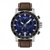 Tissot Supersport Chrono watch Leather Steel Blue dial T1256171604100
