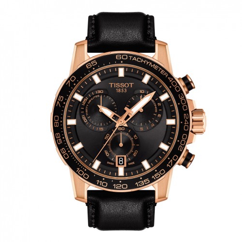 Tissot Supersport Chrono Rose gold steel black dial T1256173605100