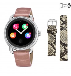 Reloj Festina Smartime Acero y circonitas correa piel rosa F50000/2