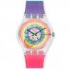 Swatch New Gent OPEN SUMMER watch rainbow colors SUOK148 silicone strap