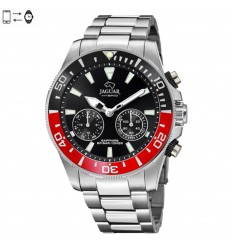 Reloj conectado Jaguar Connected Esfera negra y bisel negro y rojo J888/3