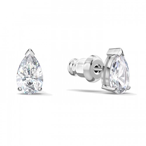 Arracades de botó Attract Pear Swarovski 5563121 Blanc bany rodi