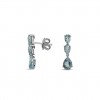 Earrings 18 carat White Gold with 6 blue Topaz Sky color pear cut