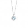 18 carat White Gold pendant with 15 diamonds and blue topaz