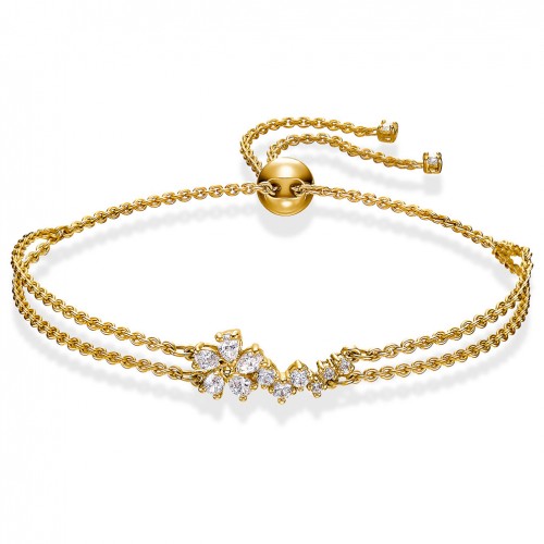 Swarovski Botanical bracelet 5535790 White crystals Gold-tone plated