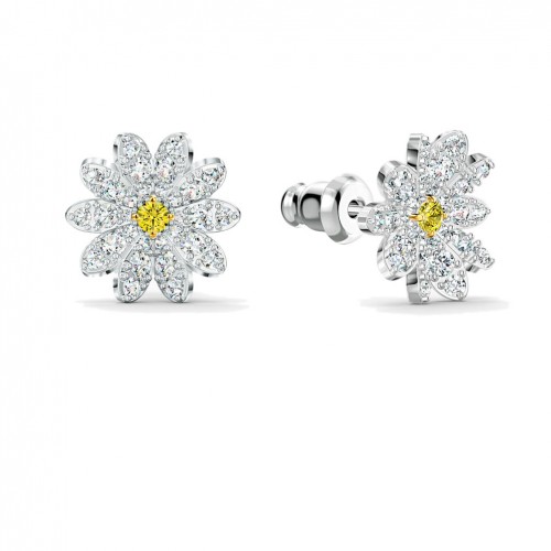 Swarovski Eternal Flower earrings 5518145 Yellow White Rhodium plated