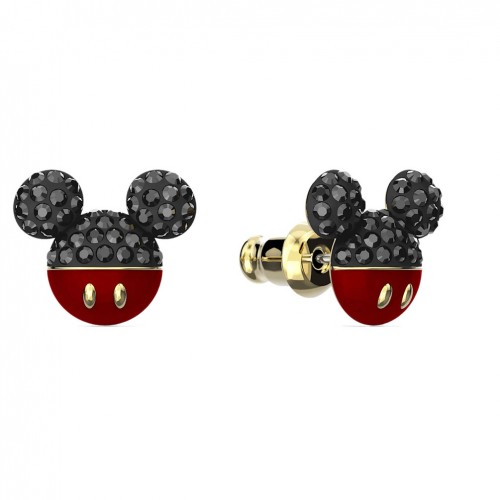 Swarovski Mickey earrings 5566691 Black crystals Gold-tone plated