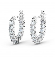 Swarovski Vittore hoop pierced earrings White Rhodium plated 5562126