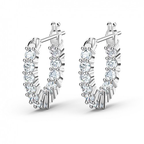 Swarovski Vittore hoop pierced earrings White Rhodium plated 5562126