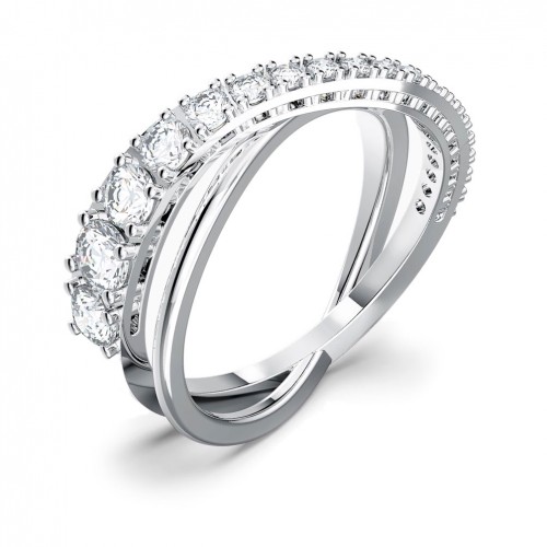 Anell Swarovski Twist Rows Blanc Bany de rodi 5563911 5572718