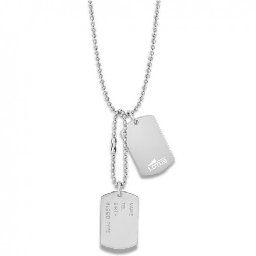 Lotus Style Man necklace military plates in stainless steel LS2139-1/1