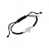 Pulsera Lotus Silver macramé corazón en pavé y circonitas LP3125-2/2
