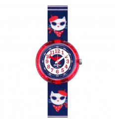 Flik Flak Power Time CATITUDE watch FPNP065 Blue white red