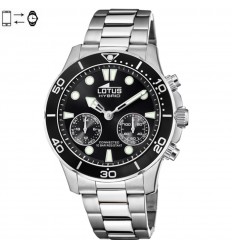 Reloj conectado Lotus Hybrid Acero Esfera y bisel negros 18800/2