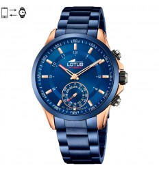 Lotus Hybrid connected watch blue color steel Rose gold details 18809/1