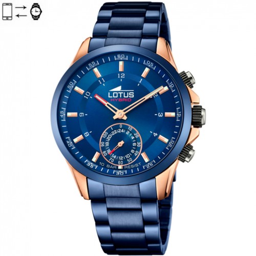 Rellotge Lotus Hybrid connectat en acer color blau or rosa 18809/1