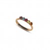 Anillo oro rosa 18 quilates con gemas circulares de distintos colores